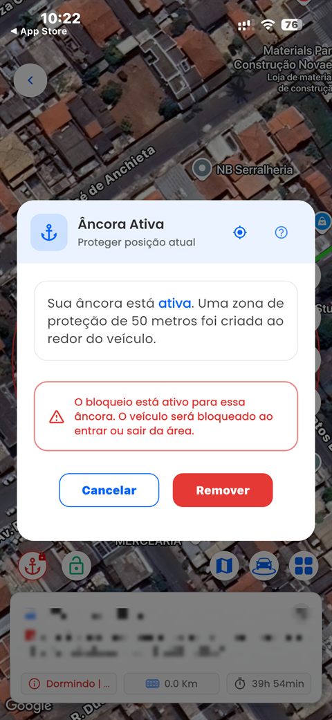 Âncora ativa com zona de proteção